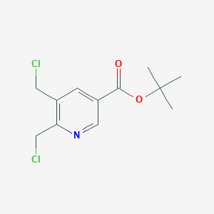 molecular formula C12H15Cl2NO2 B8287361 Tert-butyl 5,6-bis(chloromethyl)pyridine-3-carboxylate 