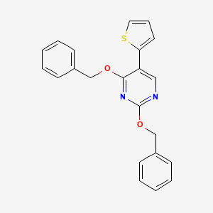 molecular formula C22H18N2O2S B8287427 2,4-Bis(benzyloxy)-5-(thiophen-2-yl)pyrimidine 