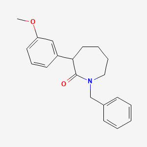 molecular formula C20H23NO2 B8287439 1-Benzyl-3-(3-methoxyphenyl)-2-azepanone 