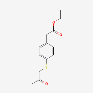 molecular formula C13H16O3S B8287632 Ethyl 2-(4-(2-oxopropylthio)phenyl)acetate 