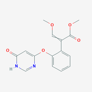 molecular formula C15H14N2O5 B8287693 methyl 3-methoxy-2-[2-[(6-oxo-1H-pyrimidin-4-yl)oxy]phenyl]prop-2-enoate CAS No. 2390002-51-2