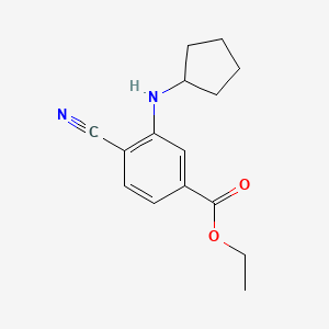 molecular formula C15H18N2O2 B8287863 Ethyl 4-cyano-3-(cyclopentylamino)benzoate 
