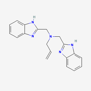 molecular formula C19H19N5 B8288077 N,N-bis(1H-benzimidazol-2-ylmethyl)-N-allylamine 