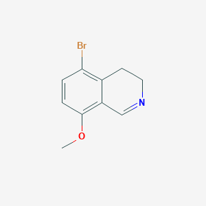 molecular formula C10H10BrNO B8288162 5-Bromo-8-methoxy-3,4-dihydro-isoquinoline 