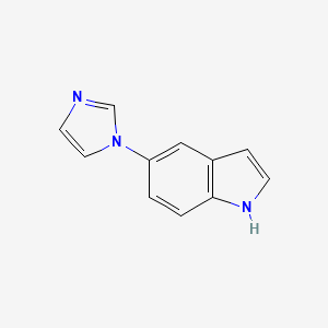 molecular formula C11H9N3 B8288358 5-(1H-imidazol-1-yl)-1H-indole 