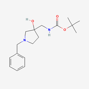 molecular formula C17H26N2O3 B8288413 tert-butyl N-[(1-benzyl-3-hydroxypyrrolidin-3-yl)methyl]carbamate CAS No. 125033-60-5