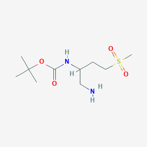 molecular formula C10H22N2O4S B8288510 tert-butyl N-(1-amino-4-methanesulfonylbutan-2-yl)carbamate 