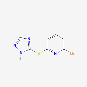 molecular formula C7H5BrN4S B8288582 3-(6-bromo-2-pyridyl)thio-1H-1,2,4-triazole 