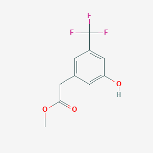 molecular formula C10H9F3O3 B8288985 (3-Hydroxy-5-trifluoromethyl-phenyl)-acetic acid methyl ester 
