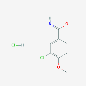 molecular formula C9H11Cl2NO2 B8288997 Methyl 3-chloro-4-methoxybenzimidate hydrochloride 