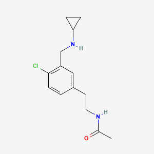 molecular formula C14H19ClN2O B8289392 N-(2-(4-chloro-3-cyclopropylaminomethylphenyl)ethyl)acetamide 