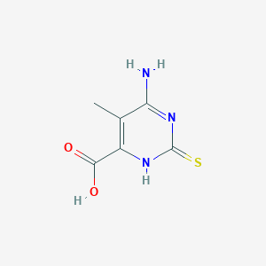 molecular formula C6H7N3O2S B082895 6-氨基-2-巯基-5-甲基嘧啶-4-羧酸 CAS No. 13166-59-1