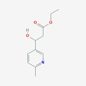 molecular formula C11H15NO3 B8289773 Ethyl 3-Hydroxy-3-(6-methyl-3-pyridyl)propanoate 