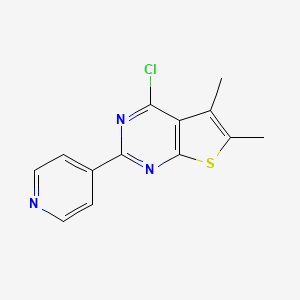 molecular formula C13H10ClN3S B8289890 4-Chloro-2-(pyridin-4-yl)-5,6-dimethyl-thieno-[2,3-d]-pyrimidine 