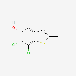 molecular formula C9H6Cl2OS B8290091 6,7-Dichloro-5-hydroxy 2-methylbenzo[b]thiophene 
