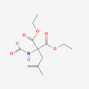 molecular formula C12H19NO5 B8290162 Diethyl (formylamino)-(2-methyl-2-propenyl)-propanedioate 