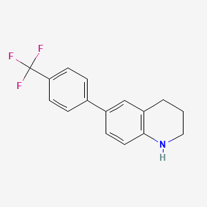 molecular formula C16H14F3N B8290173 6-[4-(Trifluoromethyl)phenyl]-1,2,3,4-tetrahydroquinoline CAS No. 893740-60-8