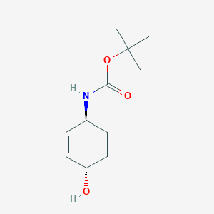 molecular formula C11H19NO3 B8290184 trans-1-Hydroxy-4-(tert-butoxycarbonylamino)-2-cyclohexene CAS No. 91230-18-1