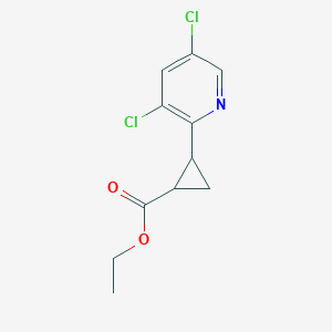 molecular formula C11H11Cl2NO2 B8290227 Ethyl 2-(3,5-dichloropyridin-2-yl)cyclopropanecarboxylate 