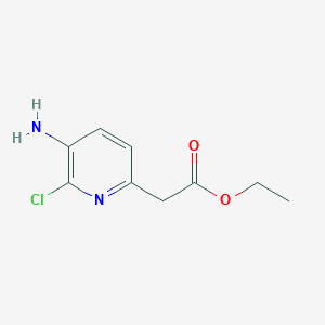 molecular formula C9H11ClN2O2 B8290231 ETHYL (5-AMINO-6-CHLOROPYRIDIN-2-YL)ACETATE 