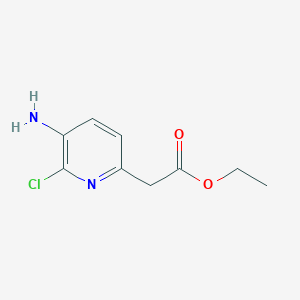 molecular formula C9H11ClN2O2 B8290231 Ethyl 3-amino-2-chloro-6-pyridylacetate 