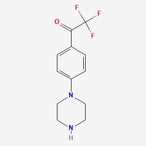 molecular formula C12H13F3N2O B8290332 Ethanone, 2,2,2-trifluoro-1-[4-(1-piperazinyl)phenyl]- 