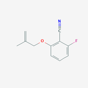 molecular formula C11H10FNO B8290466 6-Fluoro-2-(2-methyl-2-propen-1-yloxy)benzonitrile 