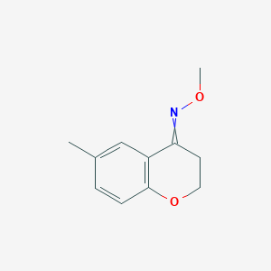 molecular formula C11H13NO2 B8290504 (4E)-N-Methoxy-6-methyl-3,4-dihydro-2H-1-benzopyran-4-imine 