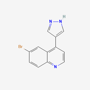molecular formula C12H8BrN3 B8290790 6-bromo-4-(1H-pyrazol-4-yl)quinoline 
