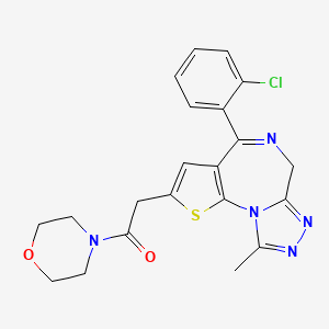 molecular formula C21H20ClN5O2S B8290854 Morpholine, 4-((4-(2-chlorophenyl)-9-methyl-6H-thieno(3,2-f)(1,2,4)triazolo(4,3-a)(1,4)diazepin-2-yl)acetyl)- CAS No. 113825-82-4