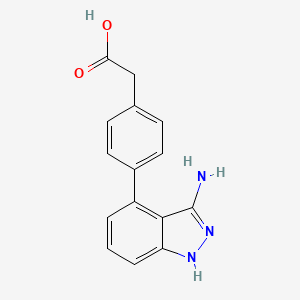 molecular formula C15H13N3O2 B8290980 Benzeneacetic acid,4-(3-amino-1h-indazol-4-yl)- 