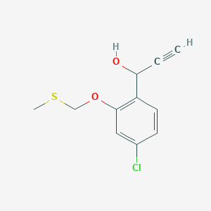 molecular formula C11H11ClO2S B8290993 3-(4-Chloro-2-methylsulfanylmethoxy-phenyl)-3-hydroxy-1-propyne 