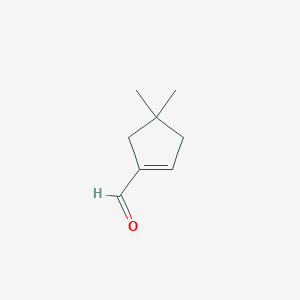 molecular formula C8H12O B8291175 4,4-Dimethyl-1-cyclopentene-1-carbaldehyde 