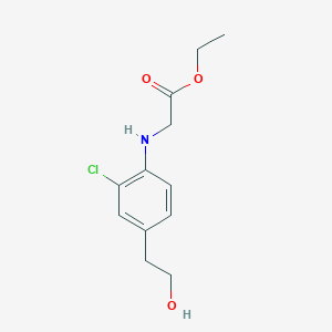 ethyl N-[2-chloro-4-(2-hydroxyethyl)phenyl]aminoacetate