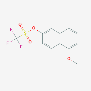 molecular formula C12H9F3O4S B8291794 5-Methoxy-2-naphthyl trifluoromethanesulfonate 