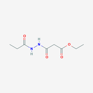 molecular formula C8H14N2O4 B8291865 Ethyl 3-oxo-3-(2-propionylhydrazinyl)propanoate 