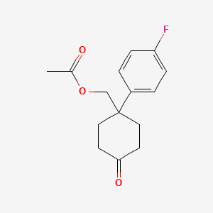 Cyclohexanone, 4-[(acetyloxy)methyl]-4-(4-fluorophenyl)-