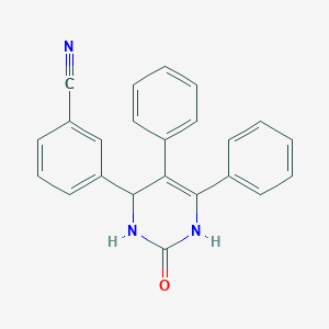 molecular formula C23H17N3O B8291914 3-(2-Oxo-5,6-diphenyl-1,2,3,4-tetrahydropyrimidin-4-yl)benzonitrile 