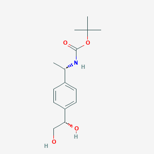 molecular formula C15H23NO4 B8291934 tert-butyl N-[(1S)-1-{4-[(1S)-1,2-dihydroxyethyl]phenyl}ethyl]carbamate 