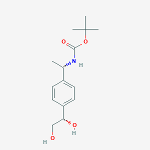 molecular formula C15H23NO4 B8291934 tert-butyl((1S)-1-{4-[(1S)-1,2-dihydroxyethyl]phenyl}ethyl)carbamate 