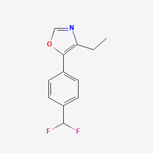 molecular formula C12H11F2NO B8291947 5-(4-(Difluoromethyl)phenyl)-4-ethyloxazole 