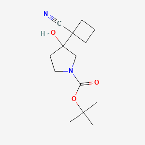 Tert-butyl 3-(1-cyanocyclobutyl)-3-hydroxypyrrolidine-1-carboxylate