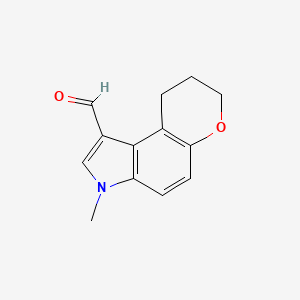 molecular formula C13H13NO2 B8292309 3-Methyl-3,7,8,9-tetrahydro-pyrano[3,2-e]indole-1-carboxaldehyde 