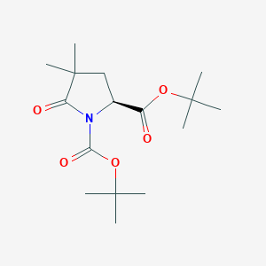 molecular formula C16H27NO5 B8292452 di-tert-Butyl (S)-4,4-dimethyl-5-oxopyrrolidine-1,2-dicarboxylate 