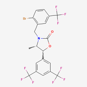 (4S,5R)-5-(3,5-Bis-trifluoromethyl-phenyl)-3-(2-bromo-5-trifluoromethyl-benzyl)-4-methyl-oxazolidin-2-one