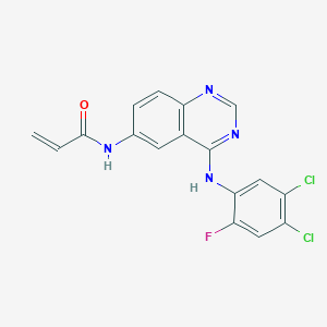 molecular formula C17H11Cl2FN4O B8292714 N-[4-[(3,4-Dichloro-6-fluorophenyl)amino]quinazolin-6-yl]acrylamide 