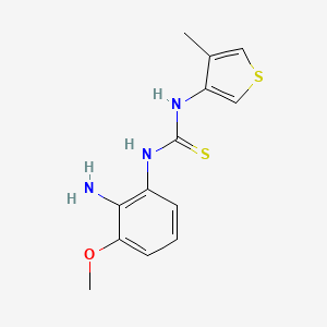 molecular formula C13H15N3OS2 B8292803 N-(2-Amino-3-methoxyphenyl)-N'-(4-methyl-3-thienyl)thiourea 
