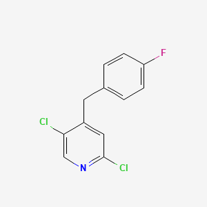 molecular formula C12H8Cl2FN B8292997 2,5-Dichloro-4-(4-fluorobenzyl)-pyridine 