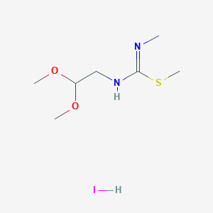 molecular formula C7H17IN2O2S B8293068 methyl N-(2,2-dimethoxyethyl)-N'-methylcarbamimidothioate monohydroiodide 