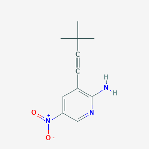 molecular formula C11H13N3O2 B8293177 3-(3,3-Dimethylbut-1-ynyl)-5-nitropyridin-2-amine 